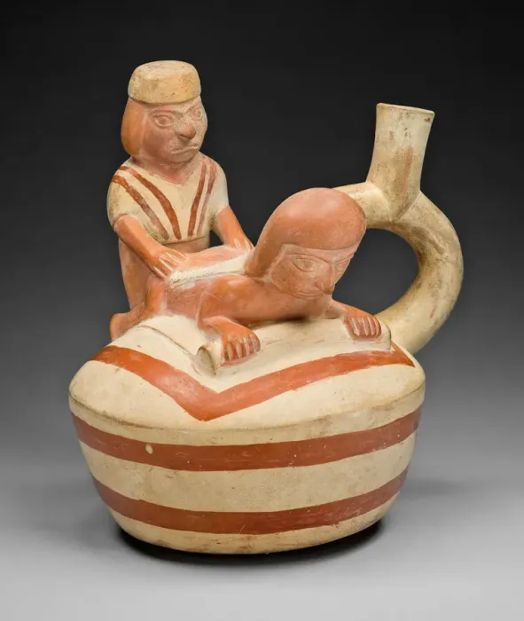 Framed Print : Handle Spout Vessel Depicting an Erotic Scene, 100 B. C. / A. D. 500. Creator: Unknown Framed Print : Handle Spout Vessel Depicting an Erotic Scene, 100 B. C. / A. D. 500. Creator: Unknown