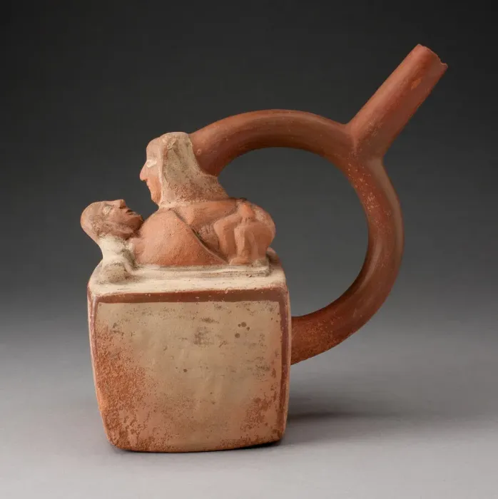 Framed Print : Handle Spout Vessel Depicting Two Lovers, 100 B. C. / A. D. 500. Creator: Unknown Framed Print : Handle Spout Vessel Depicting Two Lovers, 100 B. C. / A. D. 500. Creator: Unknown