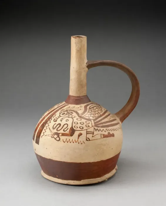 Framed Print : Handle Spout Vessel with Fineline Bird Motifs, 100 B. C. / A. D. 500. Creator: Unknown Framed Print : Handle Spout Vessel with Fineline Bird Motifs, 100 B. C. / A. D. 500. Creator: Unknown