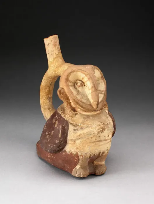 Framed Print : Handle Spout Vessel in the Form of an Anthropomorphic Owl with Clasped Hands, 100 B. C. / A Framed Print : Handle Spout Vessel in the Form of an Anthropomorphic Owl with Clasped Hands, 100 B. C. / A