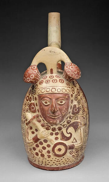 Handle Spout Vessel in the Form of a Bean Warrior, 100 B. C.  /  A. D. 500. Creator: Unknown