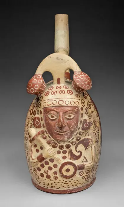 Framed Print : Handle Spout Vessel in the Form of a Bean Warrior, 100 B. C. / A. D. 500. Creator: Unknown Framed Print : Handle Spout Vessel in the Form of a Bean Warrior, 100 B. C. / A. D. 500. Creator: Unknown