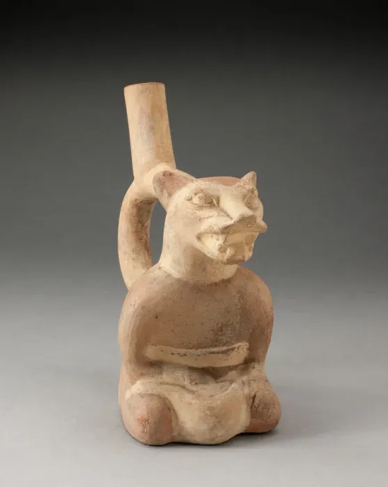 Framed Print : Handle Spout Vessel in the Form of a Cat Man, 100 B. C.  /  A. D. 500. Creator: Unknown