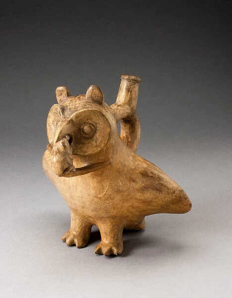 Handle Spout Vessel in Form of an Owl Eating a Mouse, 100 B. C.  /  A. D. 500. Creator: Unknown