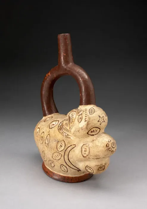 Framed Print : Handle Spout Vessel in the Form of a Potato with Painted Motifs, Probably Eyes, 100 B. C Framed Print : Handle Spout Vessel in the Form of a Potato with Painted Motifs, Probably Eyes, 100 B. C