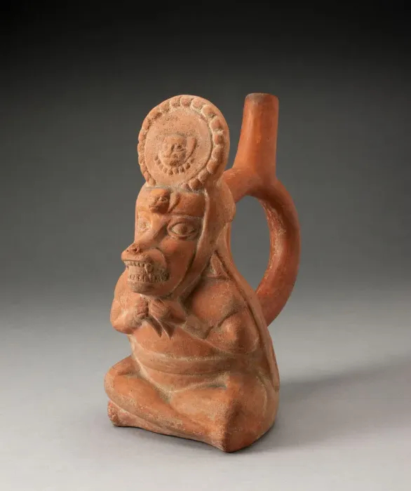 Framed Print : Handle Spout Vessel in Form of a Royal Messenger with the Head of a Fox, 100 B. C. / A. D Framed Print : Handle Spout Vessel in Form of a Royal Messenger with the Head of a Fox, 100 B. C. / A. D