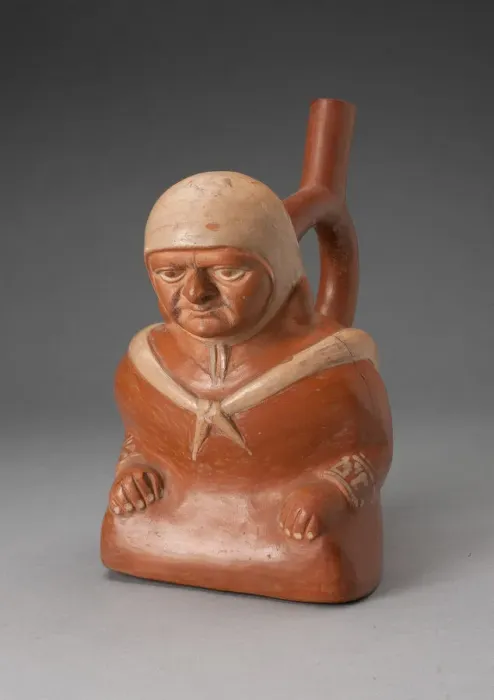 Framed Print : Handle Spout Vessel in the Form of a Seated Figure Wearing Tied Shawl, 100 B. C. / A. D. 500 Framed Print : Handle Spout Vessel in the Form of a Seated Figure Wearing Tied Shawl, 100 B. C. / A. D. 500