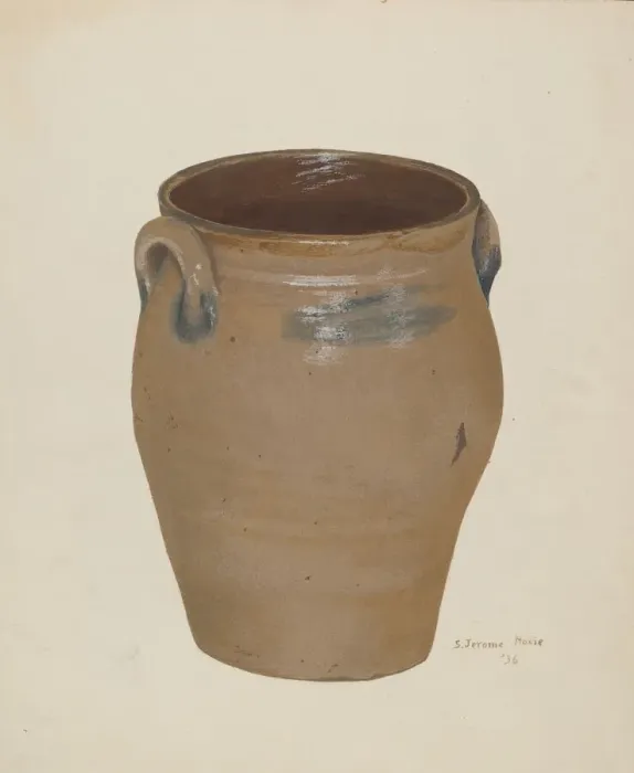 Framed Print : Two Handled Preserve Crock, 1936. Creator: Jerome Hoxie Framed Print : Two Handled Preserve Crock, 1936. Creator: Jerome Hoxie