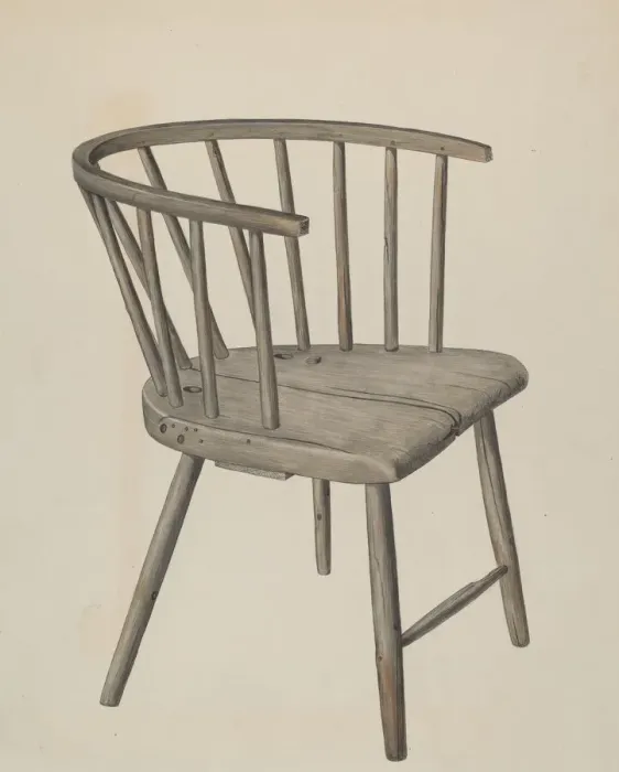 Framed Print : Handmade Arm Chair, c. 1937. Creator: Wilbur M Rice Framed Print : Handmade Arm Chair, c. 1937. Creator: Wilbur M Rice