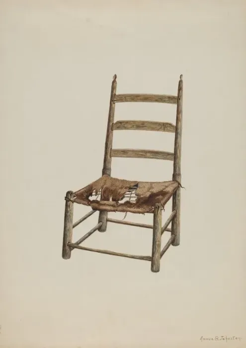 Framed Print : Handmade Chair, c. 1938. Creator: Annie B Johnston Framed Print : Handmade Chair, c. 1938. Creator: Annie B Johnston