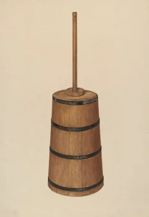 Framed Print : Handmade Churn, c. 1937. Creator: Rex F Bush Framed Print : Handmade Churn, c. 1937. Creator: Rex F Bush