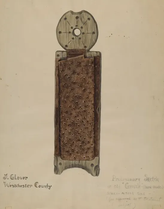 Framed Print : Handmade Grater, 1935 / 1942. Creator: Joseph Glover Framed Print : Handmade Grater, 1935 / 1942. Creator: Joseph Glover