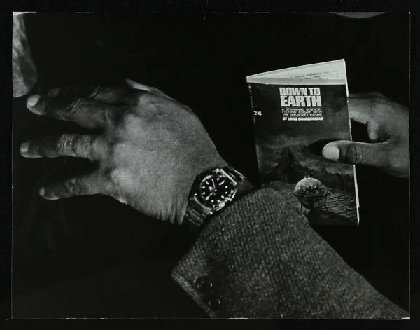 The hands and book of American double bassist Eddie Jones, Welwyn Garden City, Hertfordshire, 1967