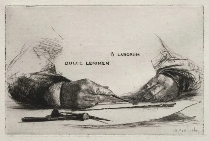 Framed Print : Hands Etching, 1865. Creator: Francis Seymour Haden (British, 1818-1910) Framed Print : Hands Etching, 1865. Creator: Francis Seymour Haden (British, 1818-1910)