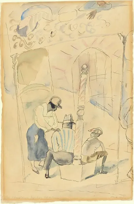 Framed Print : The Handsome Barber, c. 1914-1920. Creator: Jules Pascin Framed Print : The Handsome Barber, c. 1914-1920. Creator: Jules Pascin