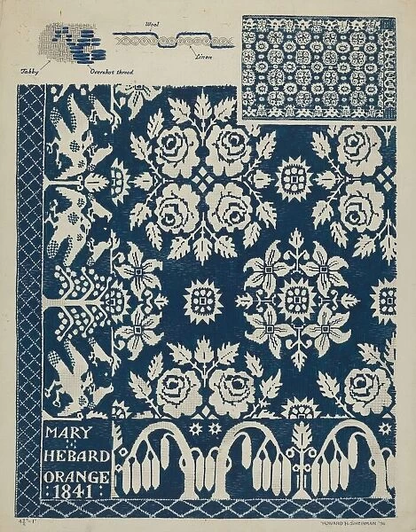 Handwoven Coverlet, 1936. Creator: Howard H. Sherman