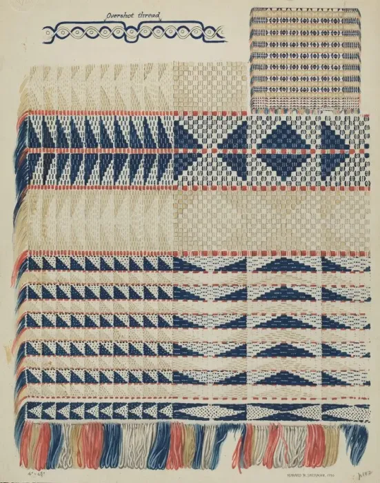 Framed Print : Handwoven Coverlet, 1936. Creator: Howard H. Sherman Framed Print : Handwoven Coverlet, 1936. Creator: Howard H. Sherman
