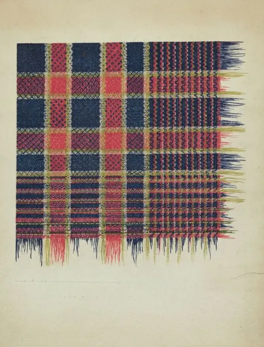 Framed Print : Handwoven Coverlet, c. 1936. Creator: Dorothy Lacey Framed Print : Handwoven Coverlet, c. 1936. Creator: Dorothy Lacey