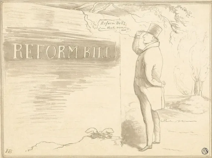 Framed Print : The Handwriting on the Wall, n.d. Creator: John Doyle Framed Print : The Handwriting on the Wall, n.d. Creator: John Doyle