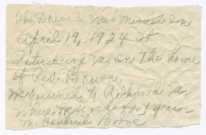 Framed Print : Handwritten note from Magdalene Hendricks Booze, mid 20th century Framed Print : Handwritten note from Magdalene Hendricks Booze, mid 20th century