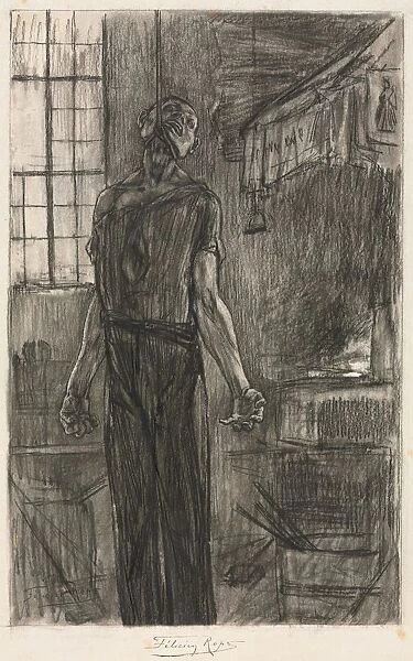 The Hanged Man in the Forge, c. 1880. Creator: Felicien Rops (Belgian, 1833-1898)