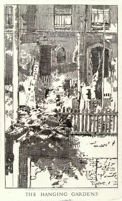 Framed Print : The Hanging Gardens, 1929. Creator: Walter Richard Sickert Framed Print : The Hanging Gardens, 1929. Creator: Walter Richard Sickert