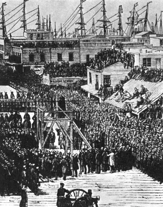 Framed Print : The hanging of Hetherington and Brace, San Francisco, 29th July 1856 (1954) Framed Print : The hanging of Hetherington and Brace, San Francisco, 29th July 1856 (1954)