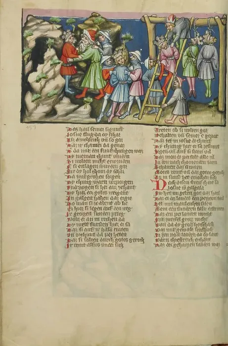 Framed Print : The Hanging of the Five Kings; Weltchronik, about 1400-1410. Creator: Unknown Framed Print : The Hanging of the Five Kings; Weltchronik, about 1400-1410. Creator: Unknown