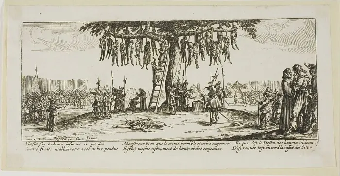 Framed Print : The Hanging, plate eleven from The Large Miseries of War, n.d. Creator: Gerard van Schagen Framed Print : The Hanging, plate eleven from The Large Miseries of War, n.d. Creator: Gerard van Schagen
