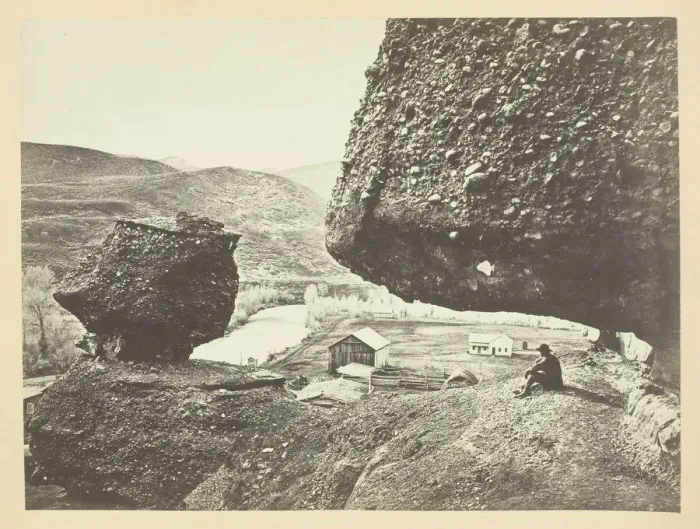Framed Print : Hanging Rock, Echo City, 1868 / 69. Creator: Andrew Joseph Russell Framed Print : Hanging Rock, Echo City, 1868 / 69. Creator: Andrew Joseph Russell