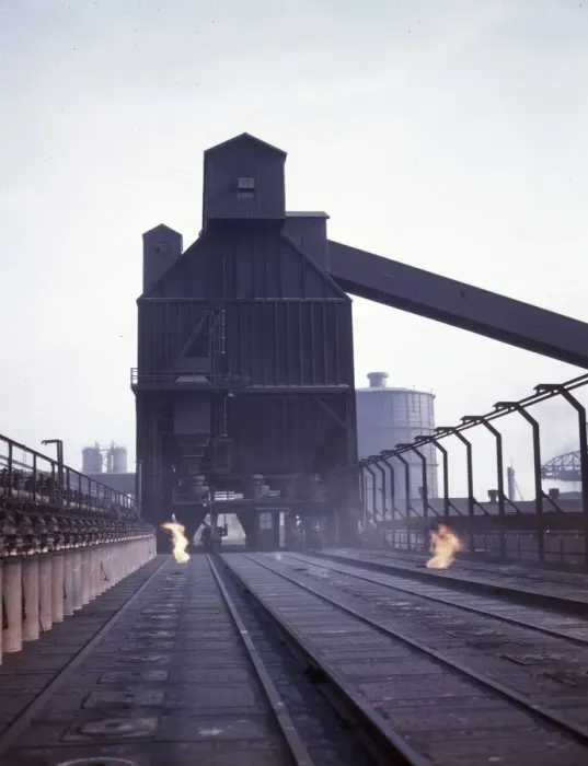 Framed Print : Hanna furnaces of the Great Lakes Steel Corporation, Detroit, Mich. 1942. Creator: Arthurs Siegel Framed Print : Hanna furnaces of the Great Lakes Steel Corporation, Detroit, Mich. 1942. Creator: Arthurs Siegel