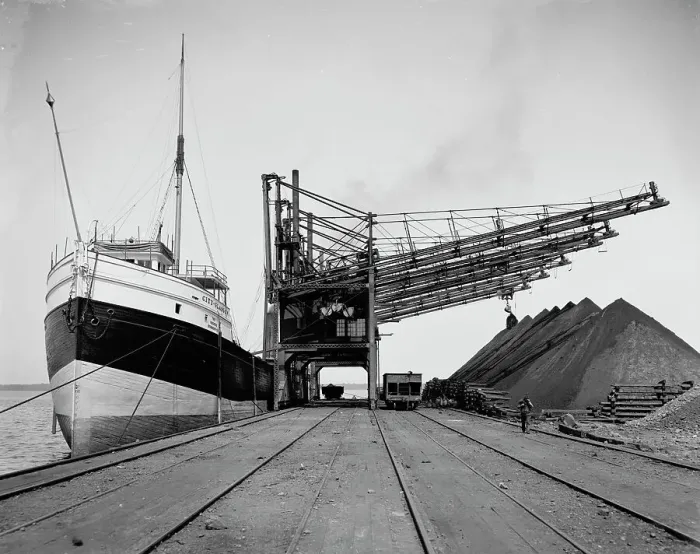 Framed Print : Hanna's ore plant, Erie, Pa. ca 1900. Creator: William H. Jackson Framed Print : Hanna's ore plant, Erie, Pa. ca 1900. Creator: William H. Jackson