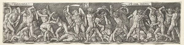 Hannibal Fighting Scipio, 1538. Creator: Heinrich Aldegrever (German, 1502-1555  /  61)