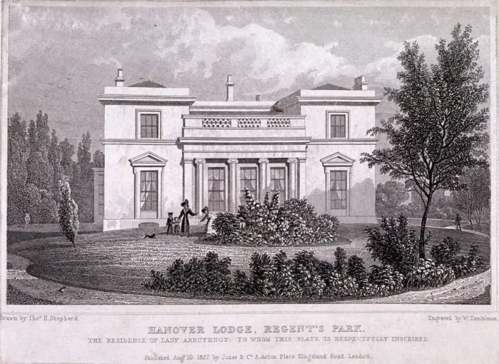 Framed Print : Hanover Lodge, Regents Park, Marylebone, London, 1827. Artist: William Tombleson Framed Print : Hanover Lodge, Regents Park, Marylebone, London, 1827. Artist: William Tombleson