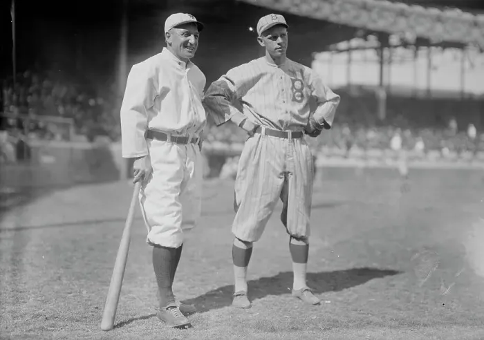 Framed Print : Hans Lobert, New York NL & Joe Schultz, Brooklyn NL (baseball), 1915. Creator: Bain News Service Framed Print : Hans Lobert, New York NL & Joe Schultz, Brooklyn NL (baseball), 1915. Creator: Bain News Service