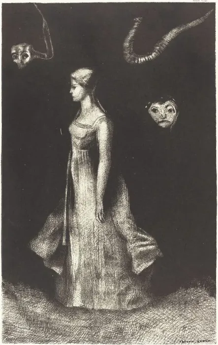 Framed Print : Hantise (Obsession), 1894. Creator: Odilon Redon Framed Print : Hantise (Obsession), 1894. Creator: Odilon Redon