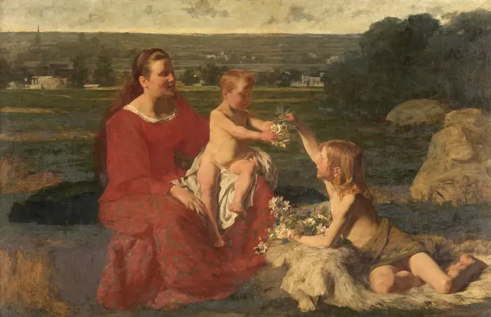 Framed Print : Happiness, 1888. Creator: Gustave Vanaise Framed Print : Happiness, 1888. Creator: Gustave Vanaise