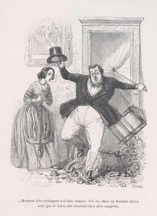 Framed Print : Happy to get away with it so cheaply. from the Little Miseries of Human Life, 1843 Framed Print : Happy to get away with it so cheaply. from the Little Miseries of Human Life, 1843