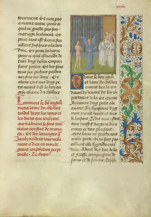 Framed Print : The Happy Crowds of the Faithfully Married; Les Visions du chevalier Tondal, 1475. Creator: Simon Marmion Framed Print : The Happy Crowds of the Faithfully Married; Les Visions du chevalier Tondal, 1475. Creator: Simon Marmion
