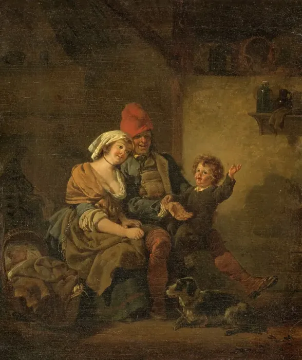 Framed Print : The Happy Family, late 18th-early 19th century. Creator: Jean-Louis Demarne Framed Print : The Happy Family, late 18th-early 19th century. Creator: Jean-Louis Demarne