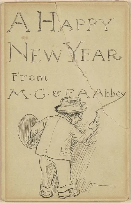 Framed Print : A Happy New Year, c. 1900-1910. Creator: Edwin Austin Abbey Framed Print : A Happy New Year, c. 1900-1910. Creator: Edwin Austin Abbey