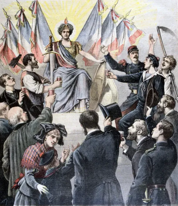 Framed Print : Happy New Year France!, 1891. Artist: Henri Meyer Framed Print : Happy New Year France!, 1891. Artist: Henri Meyer