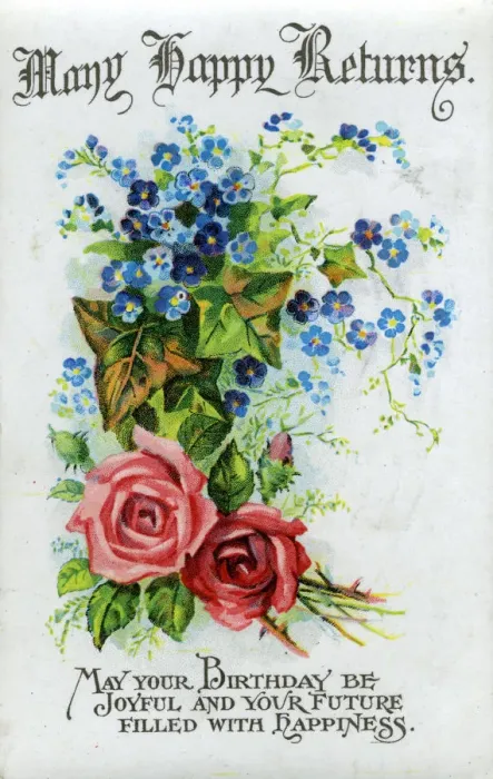 Framed Print : Many Happy Returns, birthday card, c1921 Framed Print : Many Happy Returns, birthday card, c1921