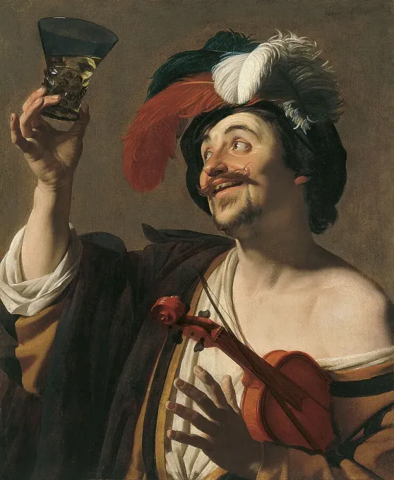 Framed Print : The happy Violinist. Artist: Honthorst, Gerrit, van (1590-1656) Framed Print : The happy Violinist. Artist: Honthorst, Gerrit, van (1590-1656)