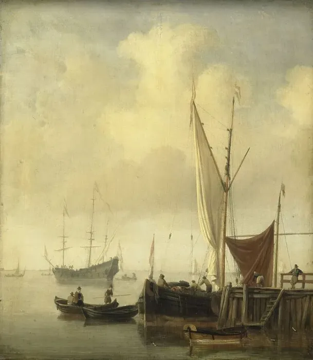 Framed Print : A Harbor, 1650-1707. Creator: Willem van de Velde the Younger Framed Print : A Harbor, 1650-1707. Creator: Willem van de Velde the Younger