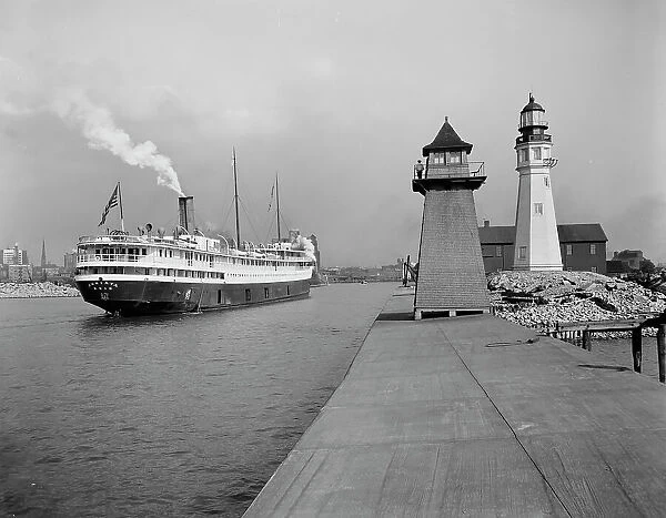 Harbor entrance and lights, Buffalo, N.Y. c.between 1910 and 1920. Creator: Unknown