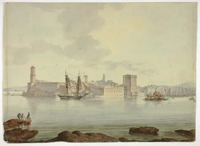 Framed Print : Harbor before Fortified Town, n.d. Creator: William Marlow Framed Print : Harbor before Fortified Town, n.d. Creator: William Marlow