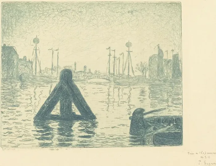Framed Print : Harbor in Holland - Flushing (La balise - En Holland, Flessingue), c. 1894. Creator: Paul Signac Framed Print : Harbor in Holland - Flushing (La balise - En Holland, Flessingue), c. 1894. Creator: Paul Signac