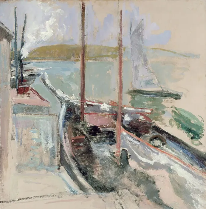 Framed Print : Harbor Scene, c1900. Creator: John Henry Twachtman Framed Print : Harbor Scene, c1900. Creator: John Henry Twachtman