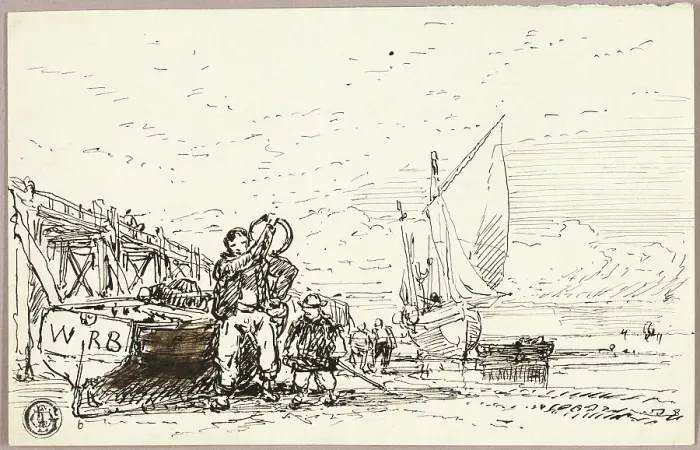 Framed Print : Harbor Scene, n.d. Creator: William Roxby Beverley Framed Print : Harbor Scene, n.d. Creator: William Roxby Beverley